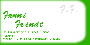 fanni frindt business card